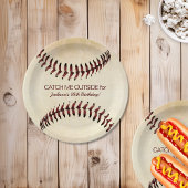 Assiettes En Carton Rustic Baseball Strings Party