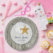 Assiettes En Carton Rustic Beach Driftwood Sand Mariage Dollar (Fête)
