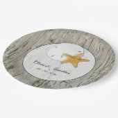 Assiettes En Carton Rustic Beach Driftwood Sand Mariage Dollar (Angle)