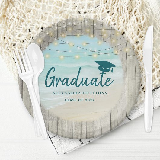 Assiettes En Carton Rustic Beach Graduation Party
