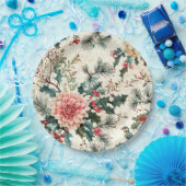 Assiettes En Carton Rustic Bird et Poinsettia Motif de Noël (11) (Fête)