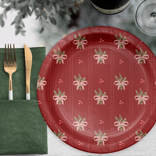 Assiettes En Carton Rustic Botanical Holiday