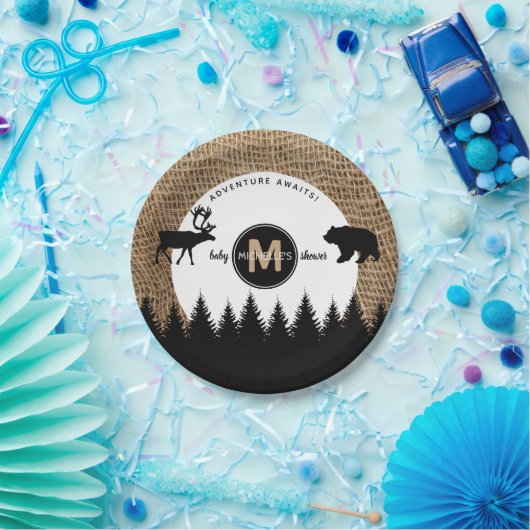 Assiettes En Carton Rustic Camping Extérieur Aventure (Fête)