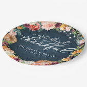 Assiettes En Carton Rustic Chic Autumn Flowers Thanksgiving Dîner (Angle)