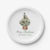 Assiettes En Carton Rustic Christmas Tree Ornaments Neutral Holiday (Devant)