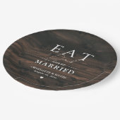 Assiettes En Carton Rustic Country Bois Manger Boire et être marié (Angle)