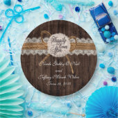 Assiettes En Carton Rustic Country Couple Photo Mariage Dîner (Fête)