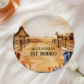 Assiettes En Carton Rustic Cowboy Rodeo 1st Birthday Style