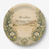 Assiettes En Carton Rustic Desert Botanicals Birthday (Devant)