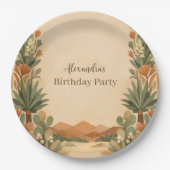 Assiettes En Carton Rustic Desert Florals Birthday (Devant)