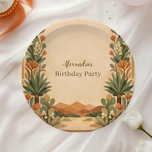 Assiettes En Carton Rustic Desert Florals Birthday
