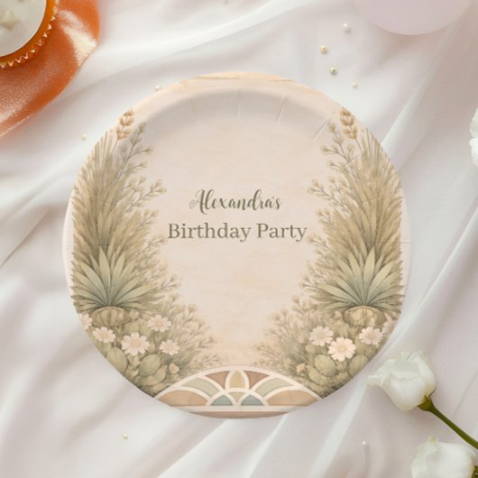 Assiettes En Carton Rustic Desert Meadow Birthday