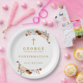 Assiettes En Carton Rustic Fall Boho Botanical Moderne Confirmation (Fête)