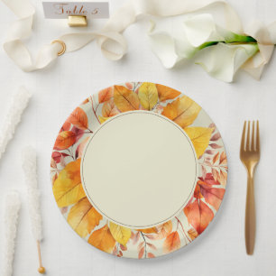 Assiettes En Carton Rustic Fall laisse un mariage élégant