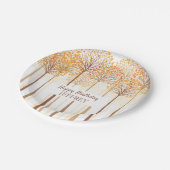 Assiettes En Carton Rustic Fall Trees Terracotta fête d'anniversaire (Angle)