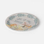 Assiettes En Carton Rustic Farm Automne laisse Mariage Aquarelle Citro (Angle)