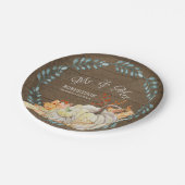 Assiettes En Carton Rustic Farm Autumn Leaf Citrouille d'aquarelle (Angle)