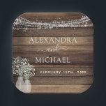 Assiettes En Carton Rustic Farmhouse Baby's Breath Jar Mariage<br><div class="desc">Élevez votre mariage rustique de ferme avec nos Plaques de papier Mariage rustique de ferme, le mélange parfait d'esthétique et de praticité charmant. Conçues avec une attention minutieuse aux détails, ces assiettes insufflent sans effort l'élégance rustique dans votre réception. Dotées d'un motif à grains de bois rustique et d'accents floraux...</div>