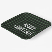 Assiettes En Carton Rustic Green & Black Buffalo Plaid Joyeux Noël (Angulaire)