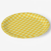 Assiettes En Carton Rustic Jaune Orange Buffalo vérifie le Fiançailles (Angle)