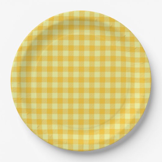 Assiettes En Carton Rustic Jaune Orange Buffalo vérifie le Fiançailles (Devant)