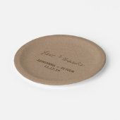 Assiettes En Carton Rustic Kraft Papier Mariage campagnard Amour & Mer (Angle)