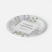Assiettes En Carton Rustic Lavender et Eucalyptus Elegant Boho Wedding (Angle)