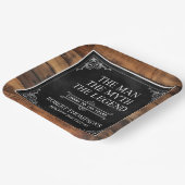 Assiettes En Carton Rustic Man Myth Légende 100e anniversaire Noir (Angulaire)