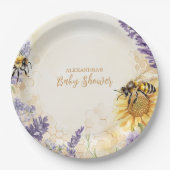 Assiettes En Carton Rustic Mommy To Bee Gender Neutral Baby Shower (Devant)