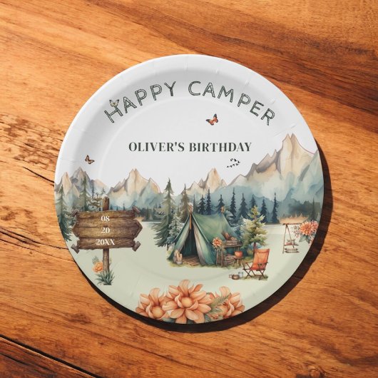 Assiettes En Carton Rustic Mountain Adventure Plaques papier d'anniver