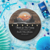 Assiettes En Carton Rustic Mountain Valley Forest Sunset Mariage (Fête)