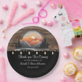 Assiettes En Carton Rustic Mountain Valley Forest Sunset Mariage (Fête)