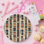 Assiettes En Carton Rustic Mudcloth Geometric Pattern (1) (Fête)