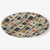 Assiettes En Carton Rustic Mudcloth Geometric Pattern (3) (Angle)
