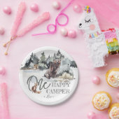 Assiettes En Carton Rustic One Happy Camper fête d'anniversaire (Fête)
