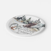 Assiettes En Carton Rustic One Happy Camper fête d'anniversaire (Angle)