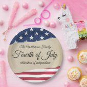 Assiettes En Carton Rustic Parchment et American Flag 4 juillet (Fête)