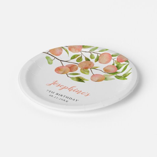 Assiettes En Carton Rustic Peach Girl Anniversaire Party (Angle)