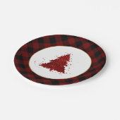 Assiettes En Carton Rustic Red Christmas Tree Modern Buffalo Plaid (Angle)