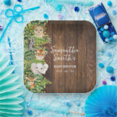 Assiettes En Carton Rustic Safari Animaux Baby shower Parties scintill (Fête)