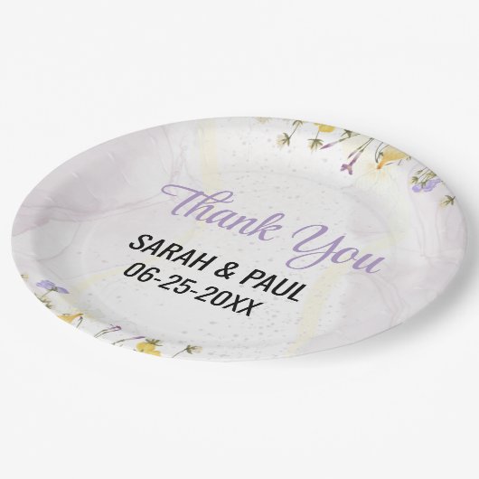 Assiettes En Carton Rustic Spring Floral Elegant wedding (Angle)