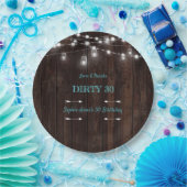 Assiettes En Carton Rustic String Lights Grange Dirty 30 Anniversaire (Fête)