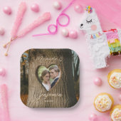 Assiettes En Carton Rustic Tree Bark Mariage photo (Fête)
