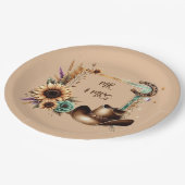 Assiettes En Carton Rustic Western M & Mme Party Plaques (Angle)