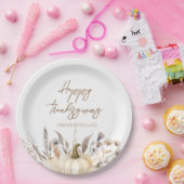 Assiettes En Carton Rustic White Pumpkin Thanksgiving (Fête)