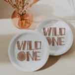 Assiettes En Carton Rustic Wild Un 1er anniversaire<br><div class="desc">Bois rustique sauvage un 1er anniversaire plaques de papier.</div>