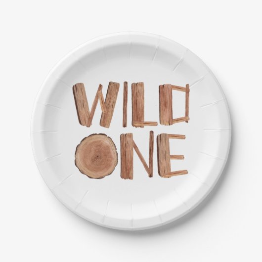Assiettes En Carton Rustic Wild Un 1er anniversaire (Devant)