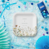 Assiettes En Carton Rustic Wildflower Meadow Wedding (Fête)