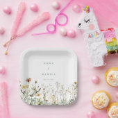 Assiettes En Carton Rustic Wildflower Meadow Wedding (Fête)