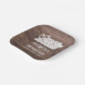 Assiettes En Carton Rustic Wood vient de se marier Mariage de typograp (Angulaire)